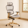 Chaise de bureau ergonomique en maille et acier avec accoudoirs réglables gris