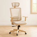 Chaise de bureau ergonomique dossier en maille réglable hauteur beige