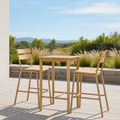 Ensemble table et chaises de jardin 3 pièces table haute bois d'acacia chaises