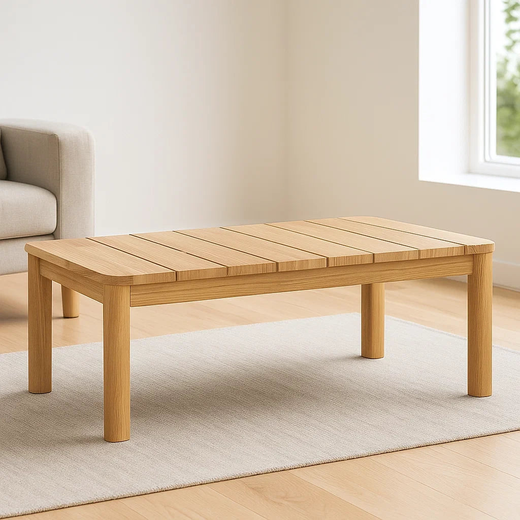 Table basse rectangulaire bois chêne 110x50x40 cm