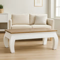 Table basse rectangulaire bois blanc/chêne 110x60x40 cm