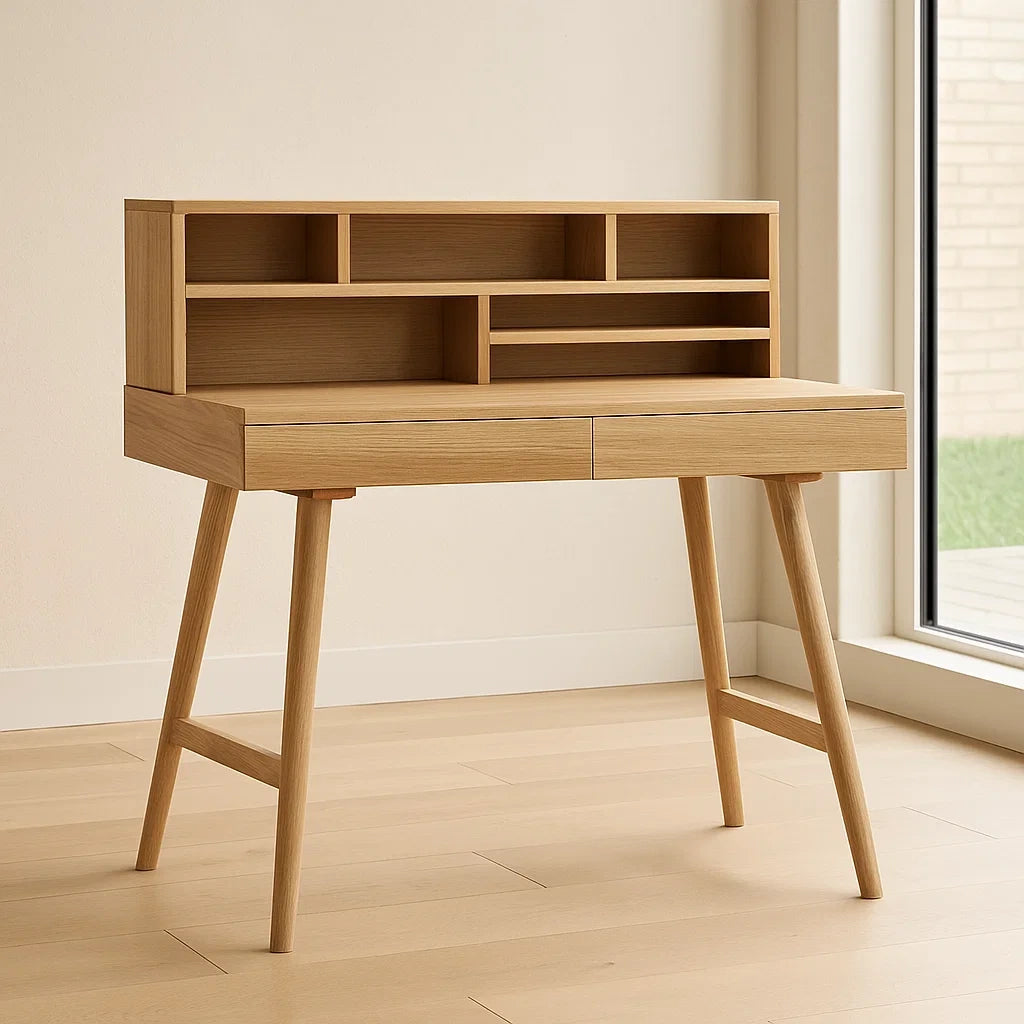 Bureau en chêne avec étagères et tiroirs 120x60x90 cm