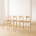 Lot de 4 tabourets de bar bois de hêtre