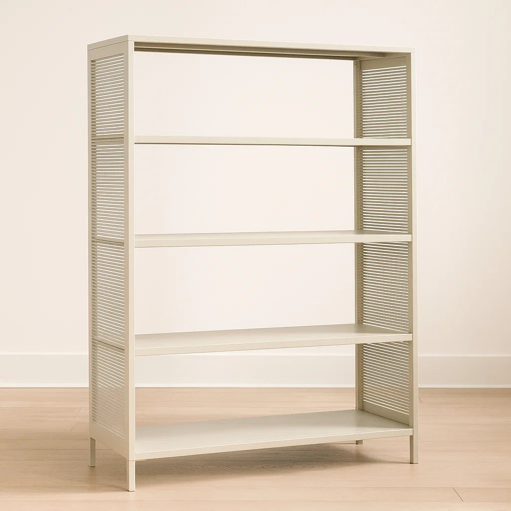 Etagères métalliques blanches 4 niveaux 150x90x30 cm