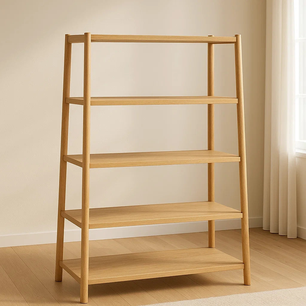 Etagères en bois de chêne clair 4 niveaux 150x120x35 cm