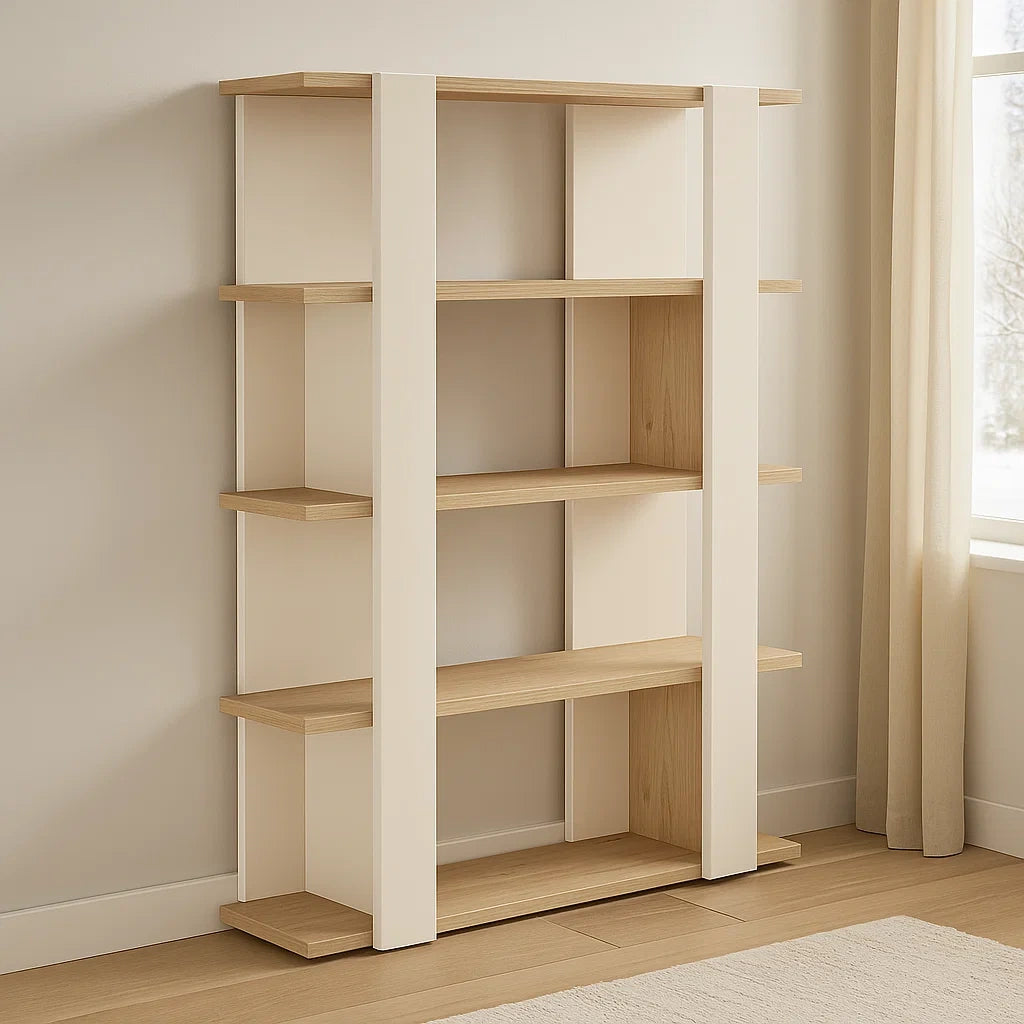 Etagères en panneaux de particules forme rectangulaire Beige/Bois 180x120x29 cm