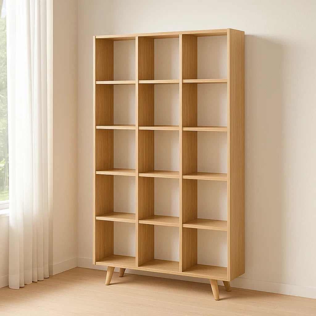 Etagères en chêne avec 15 cases 180x120x30 cm