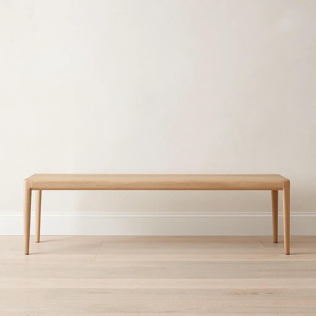 Banquettes rectangulaires en bois naturel