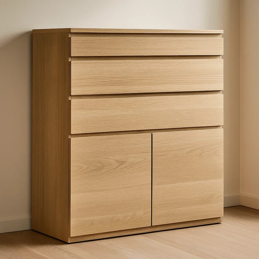 Buffets en bois chêne avec 3 tiroirs et 2 portes 80x40x90 cm