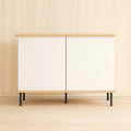 Buffets rectangulaires en bois MDF blanc/bois 100x40x85 cm